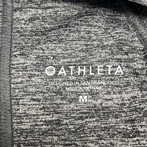 Athleta Heather Gray Capped Sleeve 1/2 Zip Pullover Shirt with Pleating- Medoum - Picture 12 of 14